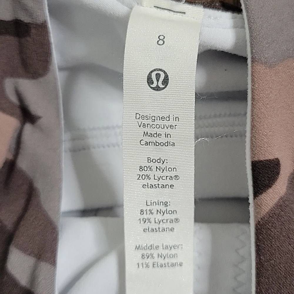 Lululemon Align Camo Heritage Dusty Bronze Workout Sports Bra